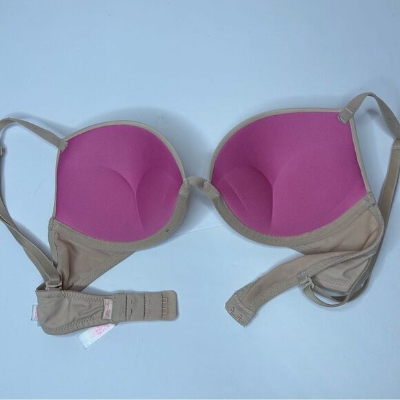 PINK Victoria's Secret Tan bombshell super push-up Bra 32B - Picture 2 of 7